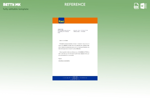 Референтен шаблон за затворање Бразил Itau во модерен стил